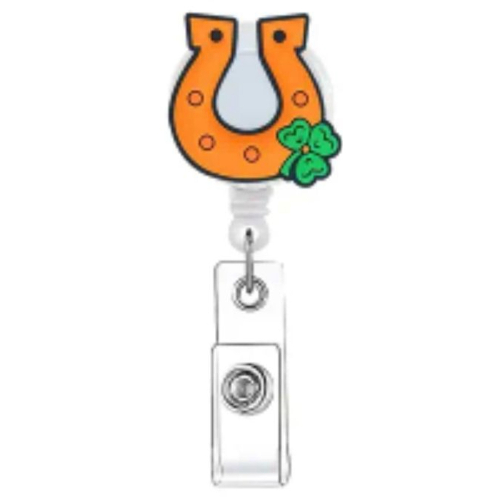 Badge Reel Orange and Green